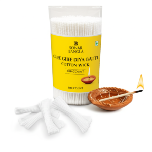 Sonar Bangla Haat Ghee Diya Batti Cotton Wick Pack of 100